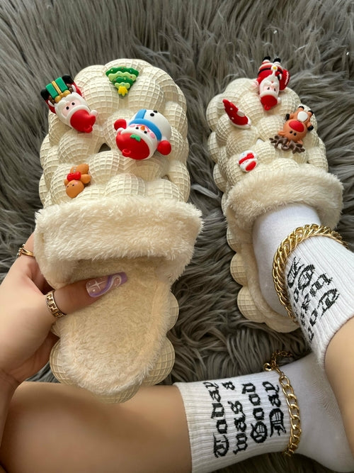 Bubble Slippers – Furry House Slides for Winter & Christmas Gifts