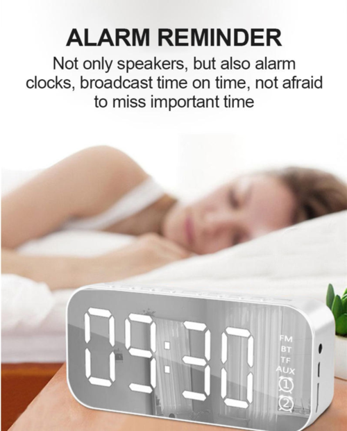 LED Alarm Clock Bluetooth Speaker – FM Radio, Sleep Timer