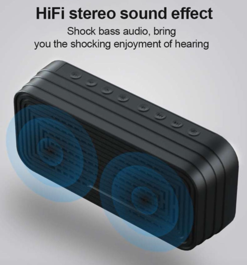 LED Alarm Clock Bluetooth Speaker – FM Radio, Sleep Timer